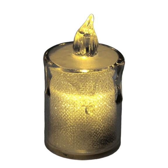 2.5 in Decorative Warm White LED Candle, Flameless, Realistic Glow, Safe and Elegant Ambiance for Parties, Events and Home Décor, With On/Off Switch and Wax Drip Design, Shiny White