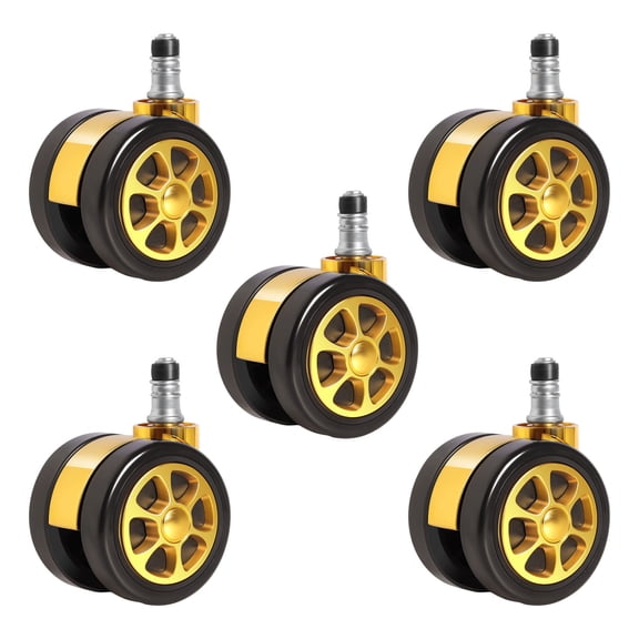 2.5" Dual-Wheel Chair Casters Shock-Resistant Rollers Load-Bearing 50kg For Furniture Upgrades