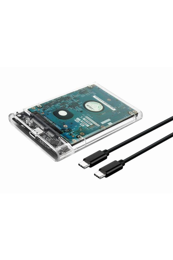 2.5'' External Hard Drive Enclosure USB 3.0 to SATA III Tool-Free Clear Hard Disk Case for 2.5 inch 7mm 9.5mm SATA HDD SSD Max 6TB Support UASP