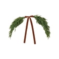thumbnail image 1 of 2.5 FT Christmas Mirror Garland Artificial Norfolk Pine Swag for Mirror with Light Brown Velvet Bow Faux Greenery Garlands Christmas Wreath for Xmas Home Door Mailbox Indoor Fireplace Decor, 1 of 7