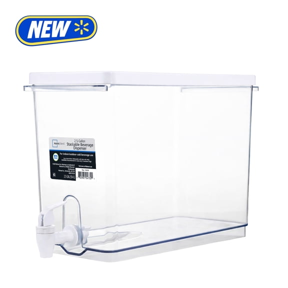 Mainstays 2.5 Gallon Drink Dispenser, Well Suited to Chilled Drinks for Entertaining or Refrigerator Storage
