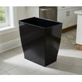 thumbnail image 1 of 2.5 Gallon (10 quarts) Black Rectangular Plastic Trash Can Wastebasket - Slim Compact Garbage Bin for Bathroom, Bedroom, Office, Dorm Room, 1 of 6