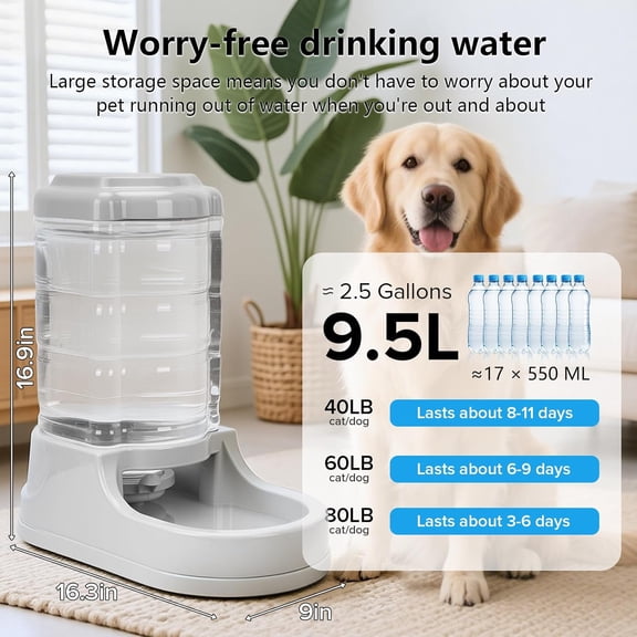 2.5 Gallon Automatic Dog Water Dispenser