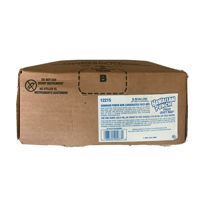 2.5 Gallon Hawaiian Punch Non-Carbonated Post Mix, BIB, BB: 03/08