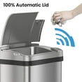 thumbnail image 1 of 2.5 Gallon Sensor Bathroom Trash Can with AbsorbX Odor Filter and Air Freshener, Touchless Automatic Slim Wastebasket, Perfect Garbage Bin for Bedroom, Home, Toilet, Silver, 1 of 5