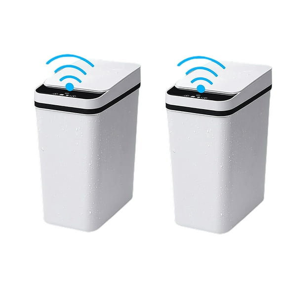 2.5 Gallon Trash Can with Lid, Automatic Bathroom Trash Can for Kitchen, Office, Living Room, Toilet, 2 Pcs