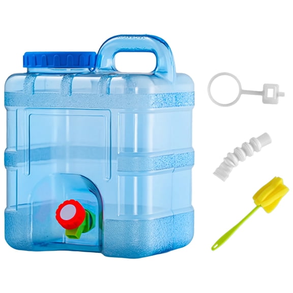 2.5 Gallon Water Jug, Camping Water Jug with Extension Tube, Cleaning Brush, Portable Water Container for Outdoor Camping, Home, Travel, Emergency