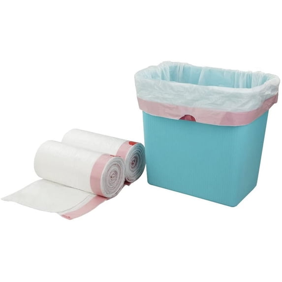 2.5 Gallon White Drawstring Trash Bags, 2 Rolls/120 Counts