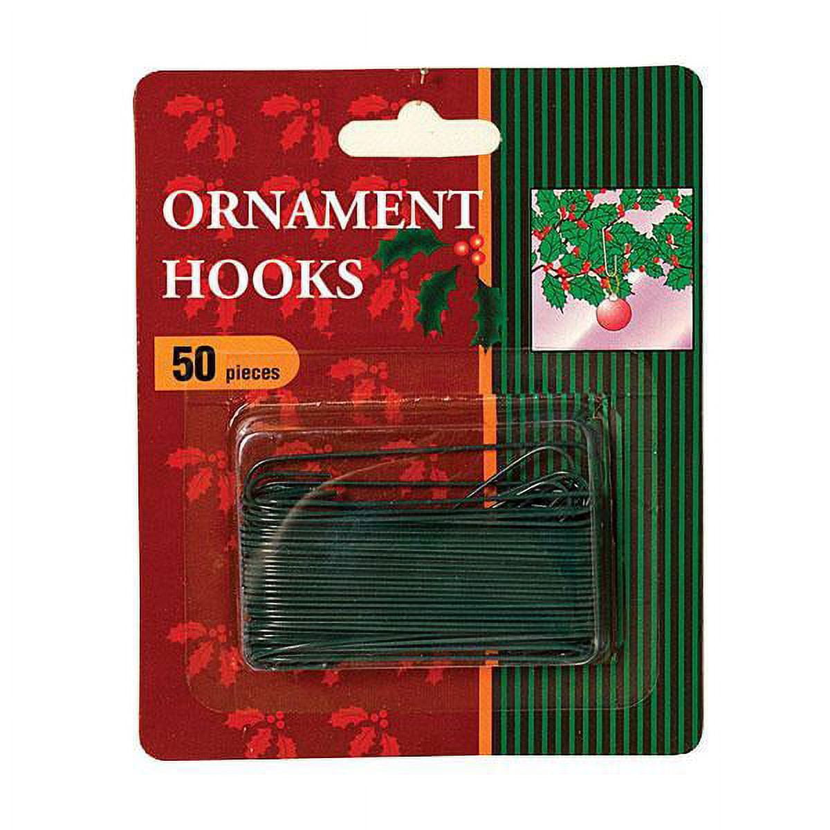 2.5inch Green Metal Hooks for Hanging Ornaments (Pack of 50)