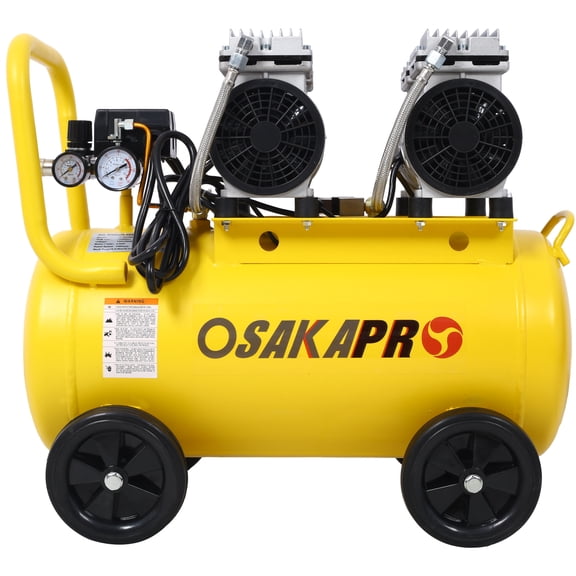 2.5 HP 13 Gallon Silent Air Compressor, Oil-Free Portable Electric Shop Compressor with Wheels, 70 dBA, 115 PSI Max