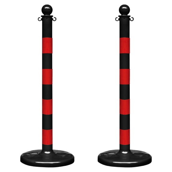 2.5 Inch Black/Red Medium Duty Stanchion (2 Pk)