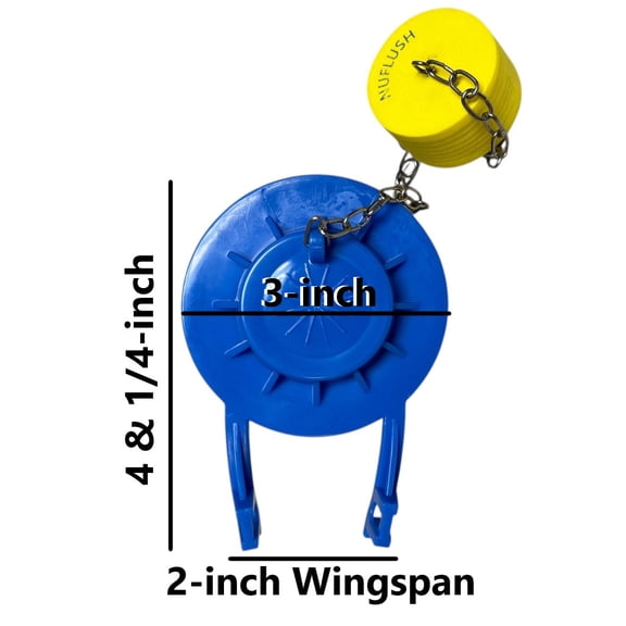 2.5 Inch Blue Silicone Toilet Flapper Float  Easy Install Replacement Part by NuFlush