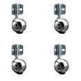 thumbnail image 1 of 2.5 Inch Bright Chrome Metal Ball Caster – Corner Mount Bracket – Set of 4 – SCC, 1 of 2