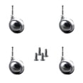 thumbnail image 1 of 2.5 Inch Bright Chrome Metal Ball Caster – Grip Neck Stem – Set of 4 – SCC, 1 of 2