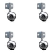 thumbnail image 1 of 2.5 Inch Bright Chrome Metal Ball Caster – Side Mount Bracket – Set of 4 – SCC, 1 of 2