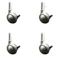 thumbnail image 1 of 2.5 Inch Chrome Metal Ball Caster with Brake – 3/8 Inch Threaded Stem – Set of 4, 1 of 2