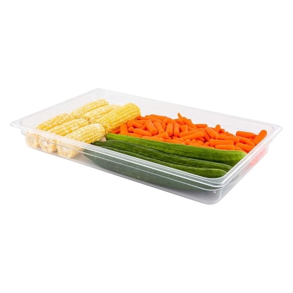 -2.5 Inch Deep Food Pans, 1 Full Size Food Storage Container - Freezable, Break-Resistant, Clear Plastic Cold Pans, Dishwashable, For Kitchens, Restaurants, Or Cafeterias