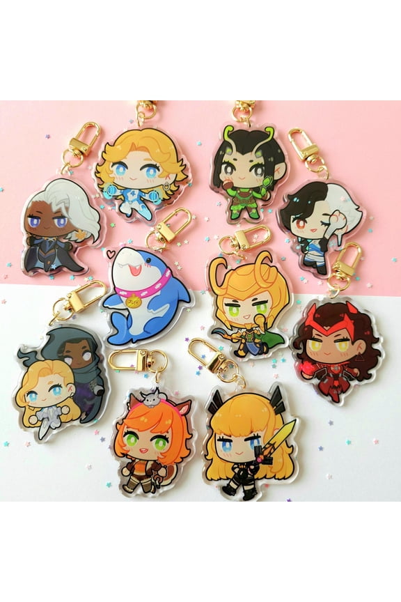 2.5 Inch Double Sided Rivals Epoxy Keychains - Luna Snow/Jeff/Magik/Loki/Mantis/Squirrel Girl/Scarlet Witch + more! (1 keychain)