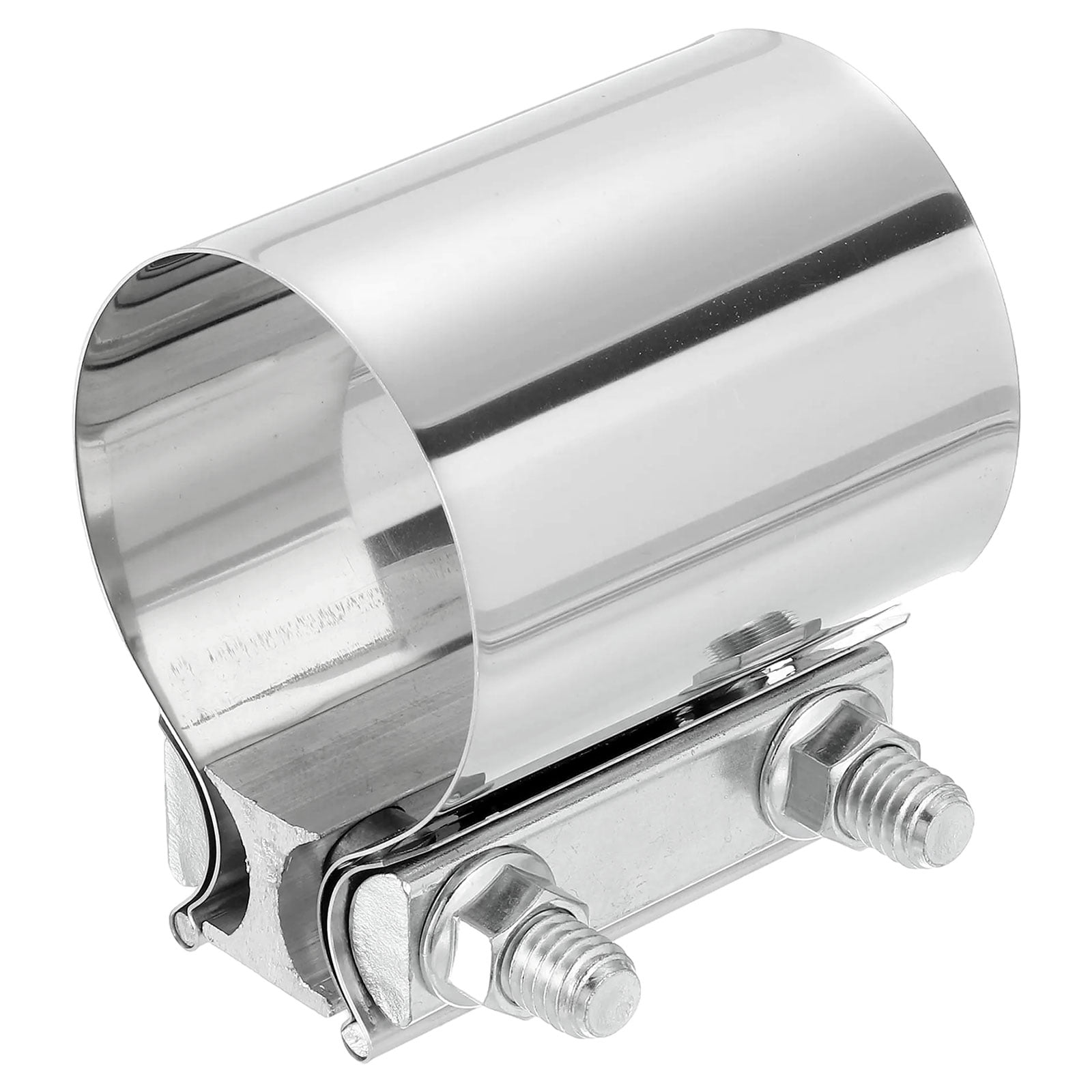 2.5 Inch Exhaust Clamp, 304 Stainless Steel Butt Joint Band Clamp