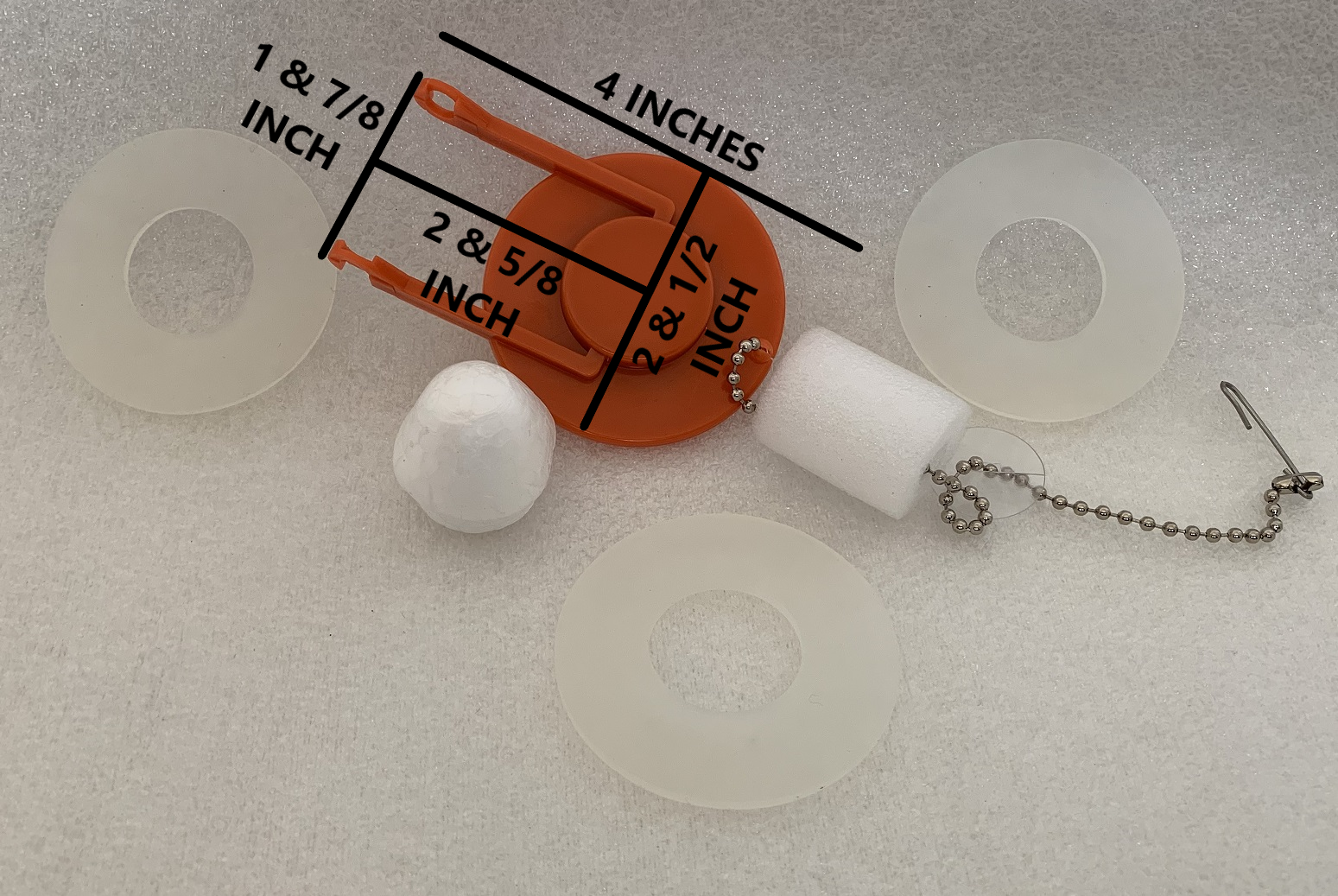 2.5 Inch Flapper Valve with Float Adjustment and Narrow Wings with Two Extra Silicone Seals