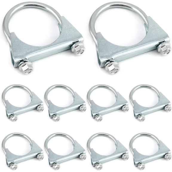 2.5-Inch Galvanized Steel U-Bolt Exhaust Clamp Set – Secure Pipe Connection for Auto, Muffler & Garage Use