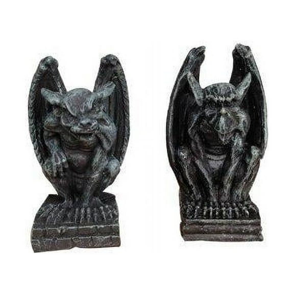 2.5 Inch Miniature Evil Gargoyles Resin Statue Figurines, Set of Two