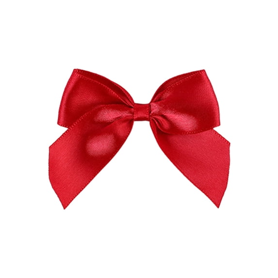2.5 Inch Polyester Waist Bow, Decorative Tape Bow for Gift Wrapping and Craft Projects, 1PC (Watermelon Red)