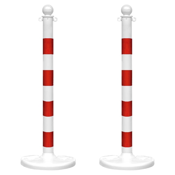 2.5 Inch Red/White Medium Duty Stanchion (2 Pk)