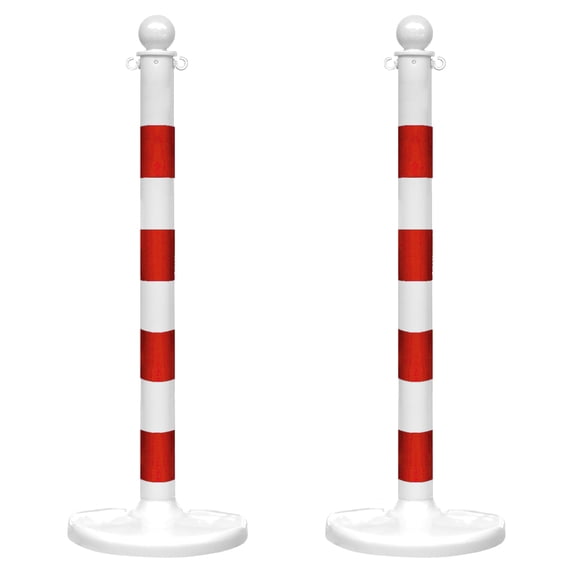 2.5 Inch Red/White Medium Duty Stanchion (2 Pk)