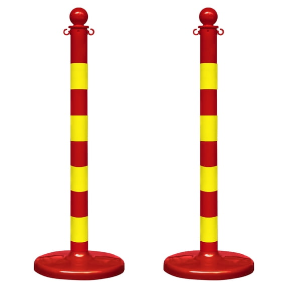 2.5 Inch Red/Yellow Medium Duty Stanchion (2 Pk)