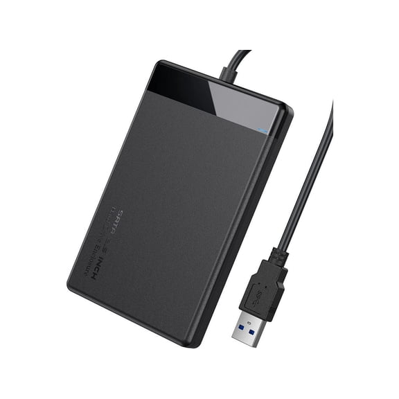 2.5 Inch SATA to USB 3.0 Tool-free External Hard Drive Enclosure, USB 3.0 5Gbps Support UASP For 9.5mm & 7mm 2.5" SATA I/II/III HDD SSD, Laptop, MacBook