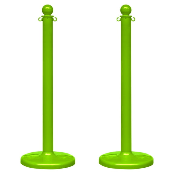 2.5 Inch Safety Green Medium Duty Stanchion (2 Pk)
