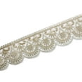 thumbnail image 1 of 2.5 Inch Scalloped Floral Sequin Metallic Corded Mesh Trim for Sewing, Costumes, Crafts, and Décor – Sold by the Yard (Champagne, 1 Yard), 1 of 3