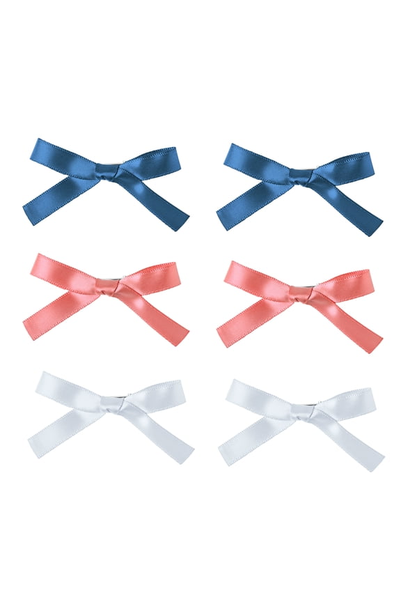 2.5 Inch Small Satin Hair Bows - Set of 6