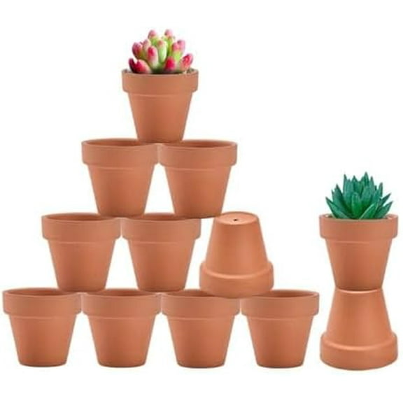 2.5 Inch Small Terracotta Pots - 12 Pack Terra Cotta Terra Cotta Pot with Drainage, Clay Ceramic Pottery Planter for Indoor/Outdoor Plants, Crafts, Wedding Favor$$Garden & Patio