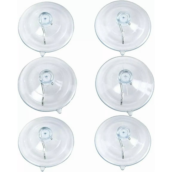 2.5 Inch Suction Cup Hooks For Windows Glass & Walls - 6 Pack With Free Shipping