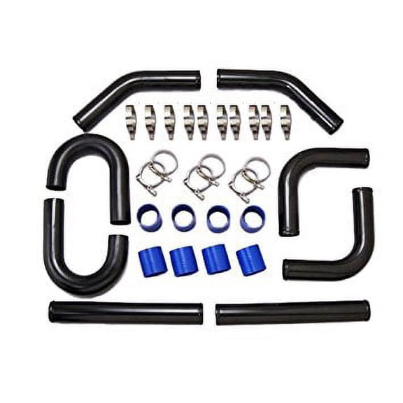 2.5 Inch Universal Aluminum Piping Kit Black Powder Coated