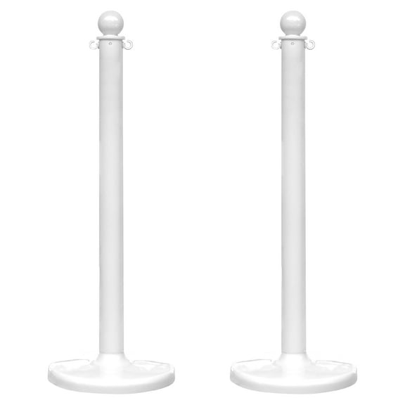 2.5 Inch White Medium Duty Stanchion (2 Pk)