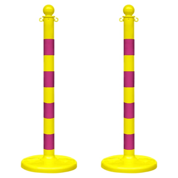 2.5 Inch Yellow/Magenta Medium Duty Stanchion (2 Pk)