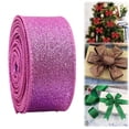 thumbnail image 1 of 2.5 Inch x 10 Yards Metallic Glitter Wired Ribbon, Christmas Ribbon for Tree Garland Wreath DIY Crafts, 1 Roll, 1 of 9