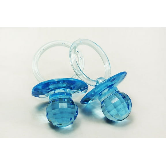 2.5" Jumbo Acrylic Baby Pacifiers Baby Shower Favors Decoration Table Scatter, (80 Pieces) (2.5 Inches, Blue)