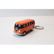 2.5" Kinsmart 1962 VW Volkswagen Bus Diecast Toy Car Keychain 164 Orange