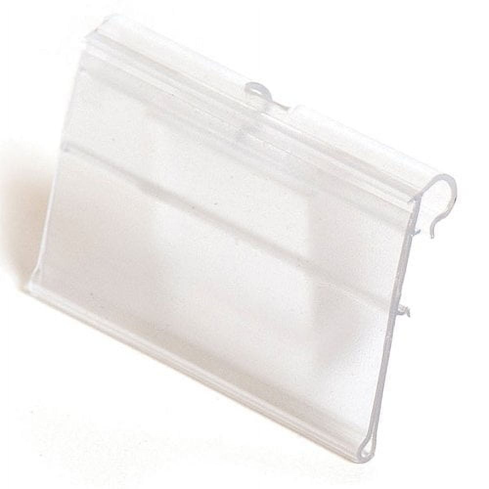 Flip Scan Hook Label Holders – 2.5x1.25 Inch Clear PVC Plates, 100 Pack For Retail Display