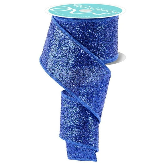 2.5" Laser Glitter Ribbon: Royal Blue (10 Yards)