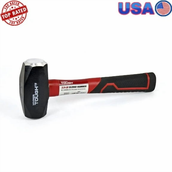 2.5 Lb Sledge Hammer Fiberglass Handle Comfort Grip Powerful Striking Tool New