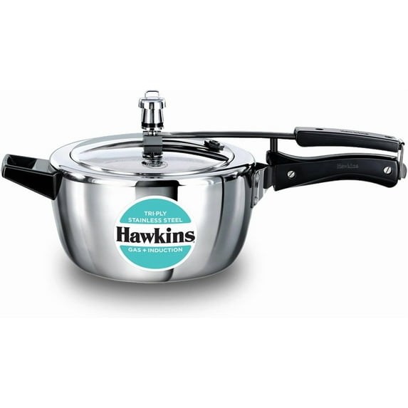 2.5 Litre Triply Stainless Steel Pressure Cooker, Inner Lid Cooker, Silver (HSST25)