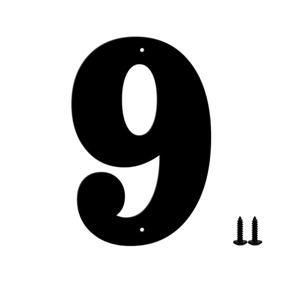 2.5 IN Metal House Numbers, House Address Letters and Numbers for Outside Signs, Metal Letters Door Numbers Signage Street Address Plaque for Garden Door Mailbox Decor (Number 9)