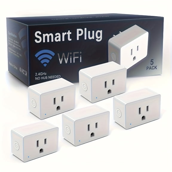 2/5 Packs Wifi Smart Plug - 15A with Timer And Group Control. APP Remote Control, Works with Alexa, Google Home And Smartthings - Home Assistant Compatible