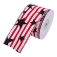 thumbnail image 1 of 2.5" Patriotic Burlap Ribbon 5 Yards Red White Blue Stripes Ribbon for Fourth of July Wreath Making DIY Crafts Gift Wrapping Memorial Day Party Decor Tree Garland 1PC(d), 1 of 9