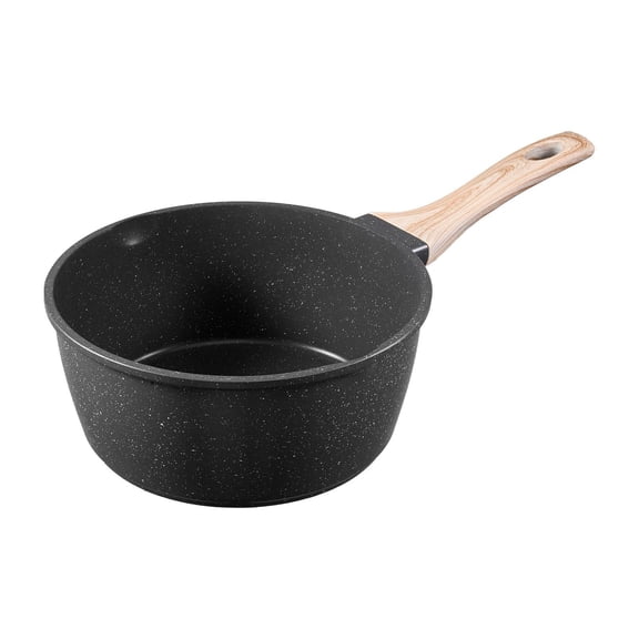 2.5 Quart Nonstick Sauce Pan with Tempered Glass Lid Removable Handle Induction Compatible Black Cookware